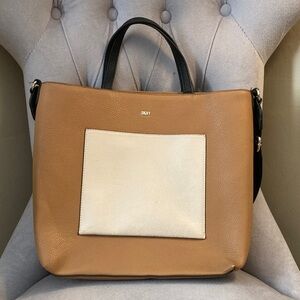 DKNY Black and Tan Tote Bag